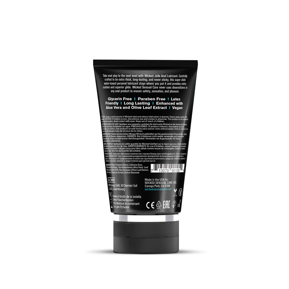 Wicked Jelle Water-Based Anal Lubricant - 4 Fl. Oz. - Glycerin-Free