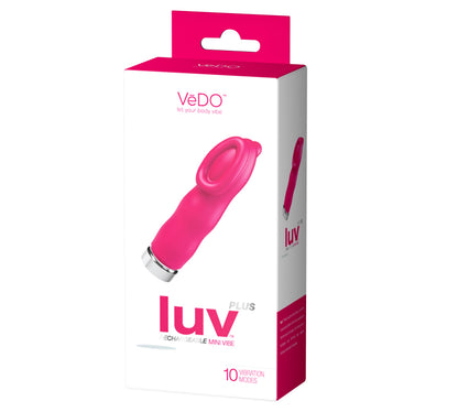 VeDO Luv Plus Rechargeable Mini Vibe - Multi-Function Waterproof Vibrator - Hot in Bed Pink