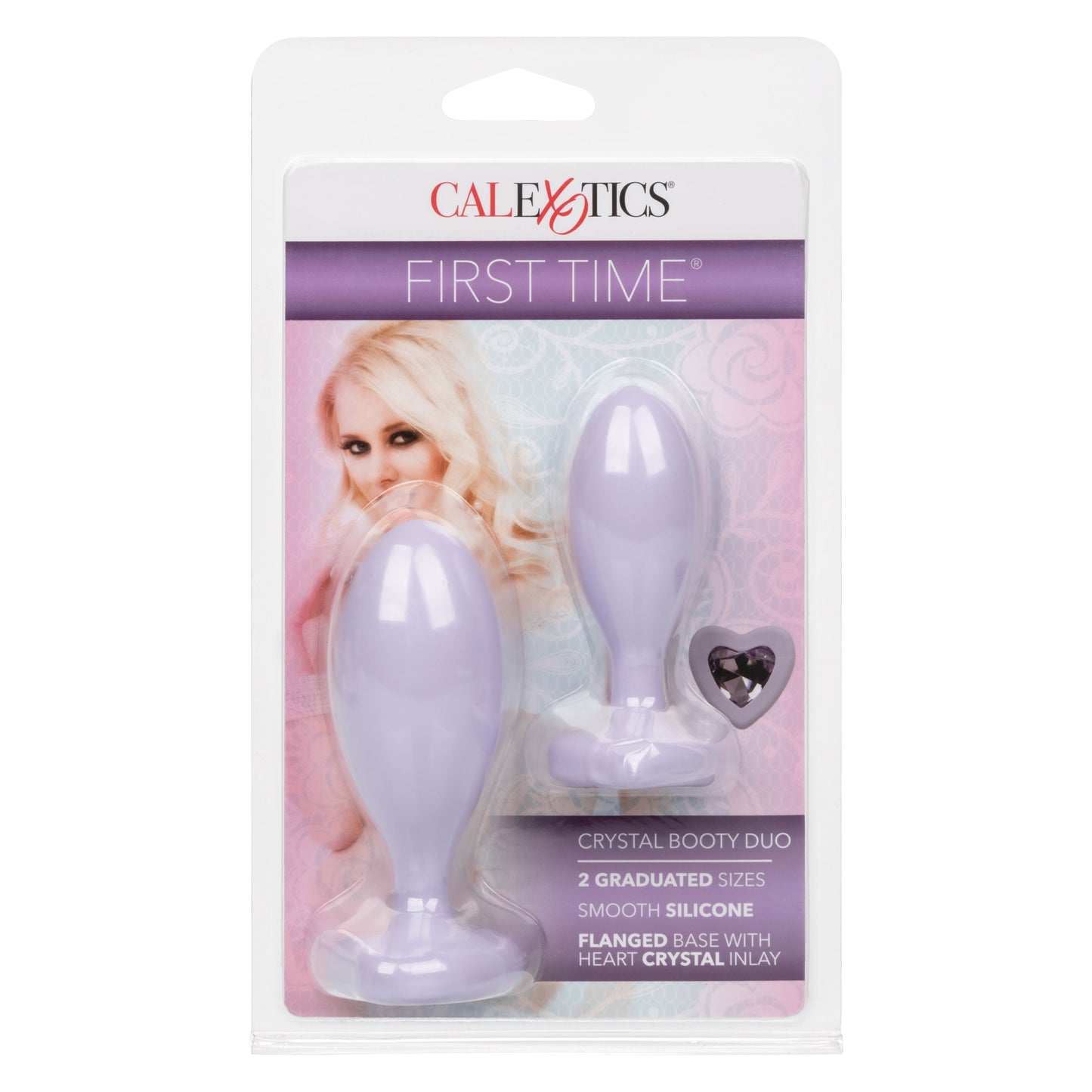 CalExotics Love Crystal Booty Duo - Purple Anal Plug Set with Graduated Sizes