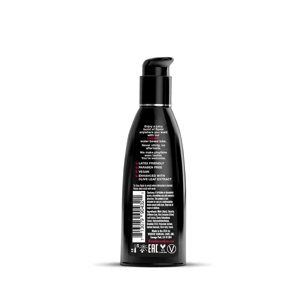 Wicked Aqua Cherry Flavored Water Based Intimate Lubricant - 2 Fl. Oz. - Cherry