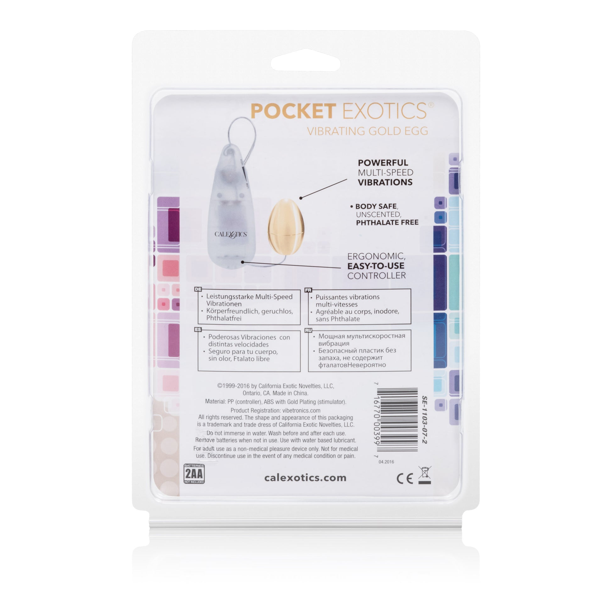 CalExotics Pocket Exotics Vibrating Egg – Multi-Speed Vibrator – Gold