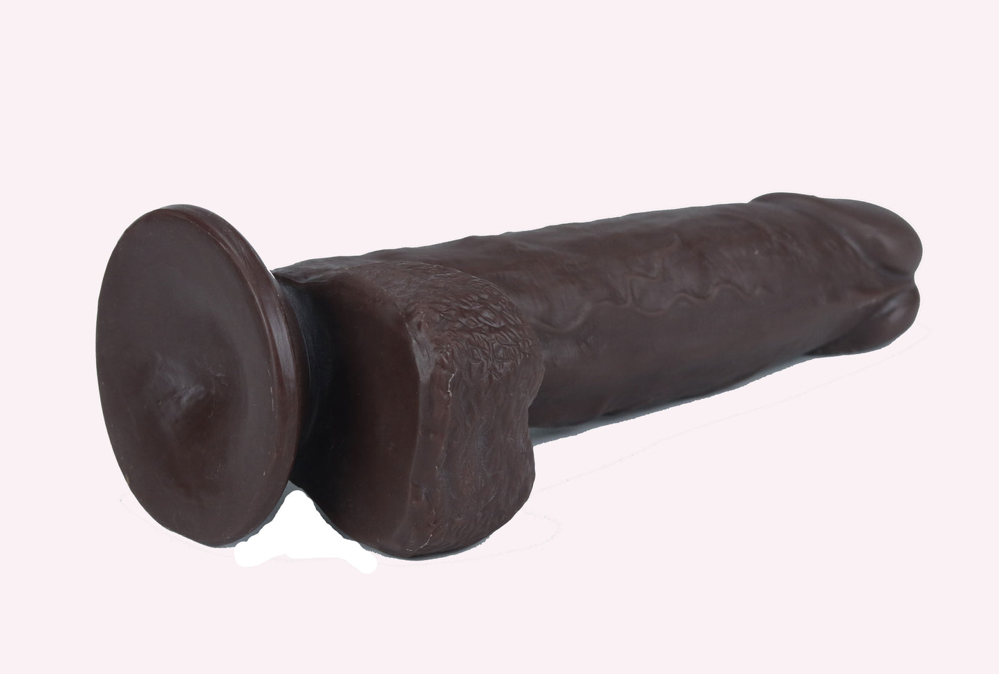 Real Skin 7.5" Dual Layer Dildo - Dark Brown - Realistic and Bendable