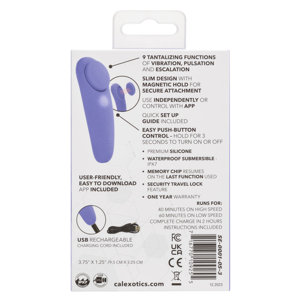 CalExotics Connect Panty Teaser – App Controlled Vibrating Device – Periwinkle