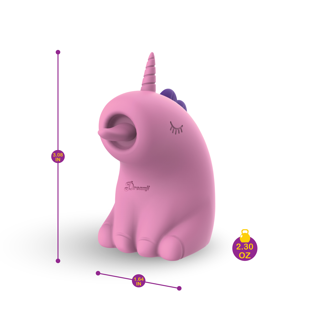 Dreamii Licks Licking Unicorn Stimulator - Multi-Speed Handheld Vibrator - Mystical Pink