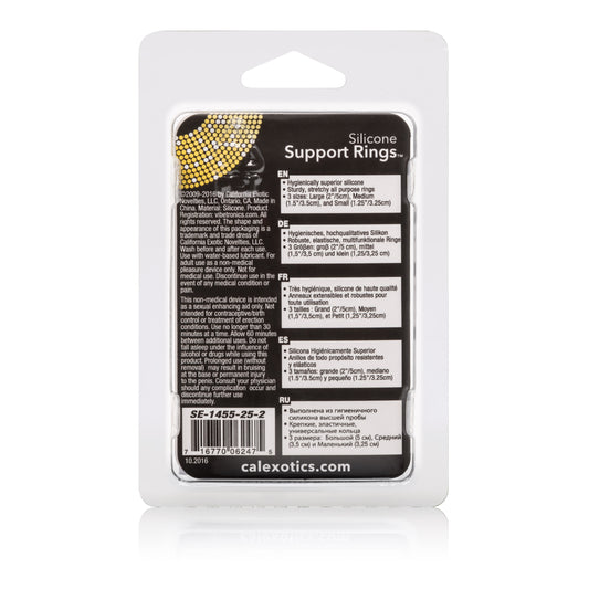 CalExotics Silicone Support Rings Set - Black - Erection Enhancers