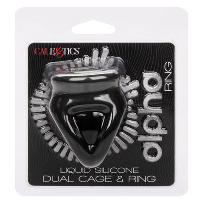 CalExotics Alpha Liquid Silicone Dual Cage and Ring - Black
