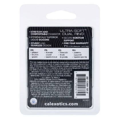 CalExotics Ultra-Soft Dual Ring – Black – Erection Support and Stamina Enhancer