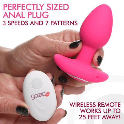 Gossip Pop Rocker 10x Vibrating Silicone Butt Plug - Magenta