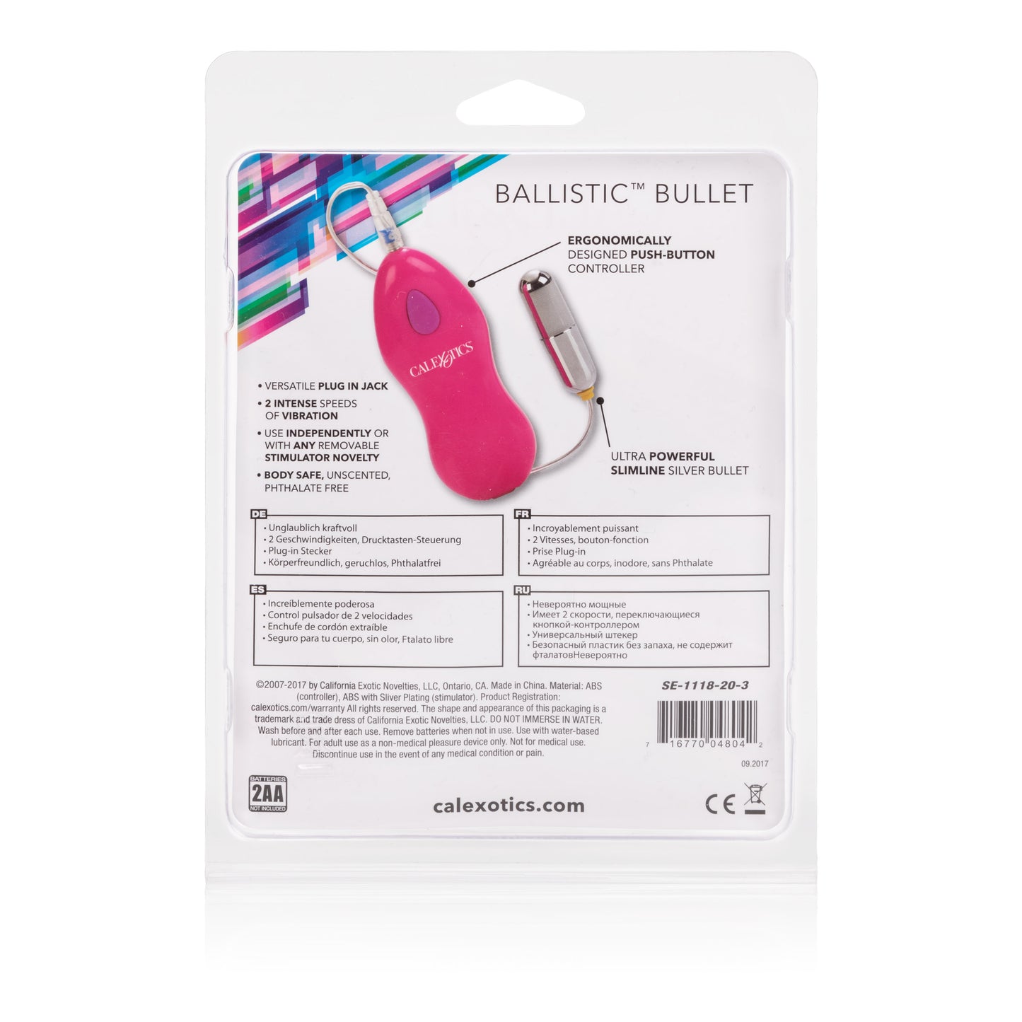 CalExotics Ballistic Slimline Vibrating Bullet - Pink