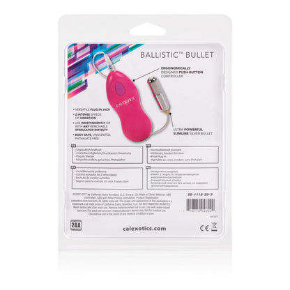 CalExotics Ballistic Slimline Vibrating Bullet - Pink