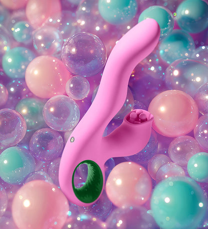 Pallina Triple-Action Rabbit Vibrator - Pink - Multi-Function, Waterproof