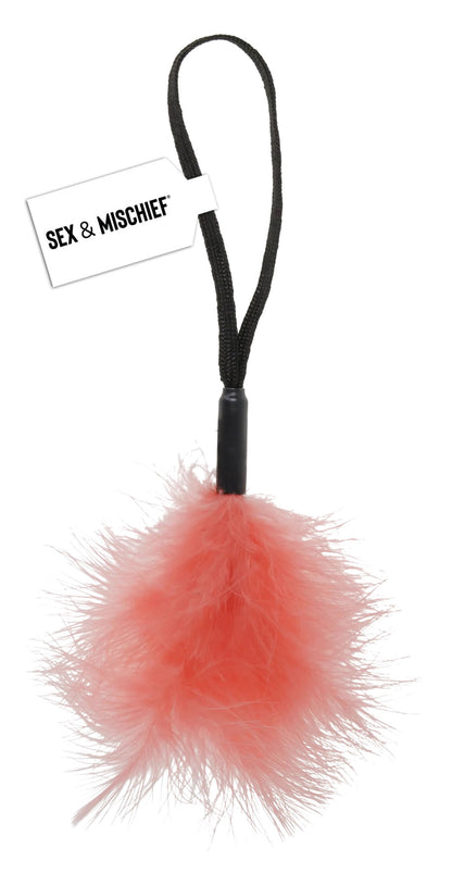 Peach Wrist Feather Tickler – Soft Turkey Feathers with Comfortable Wrist Loop