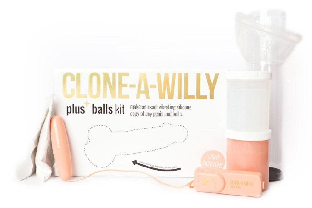Clone-a-Willy Plus Balls Kit - Vibrating Silicone Penis and Balls Mold - Light Skin Tone
