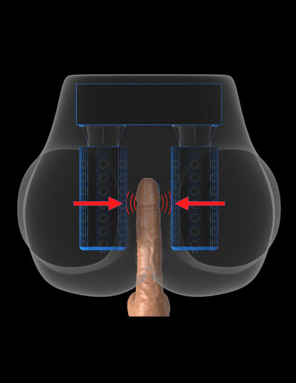 Pipedream PDX Elite Milk Me Silly Masturbator - Brown, Dual Motor, 5-Speed Rotation and Vibration