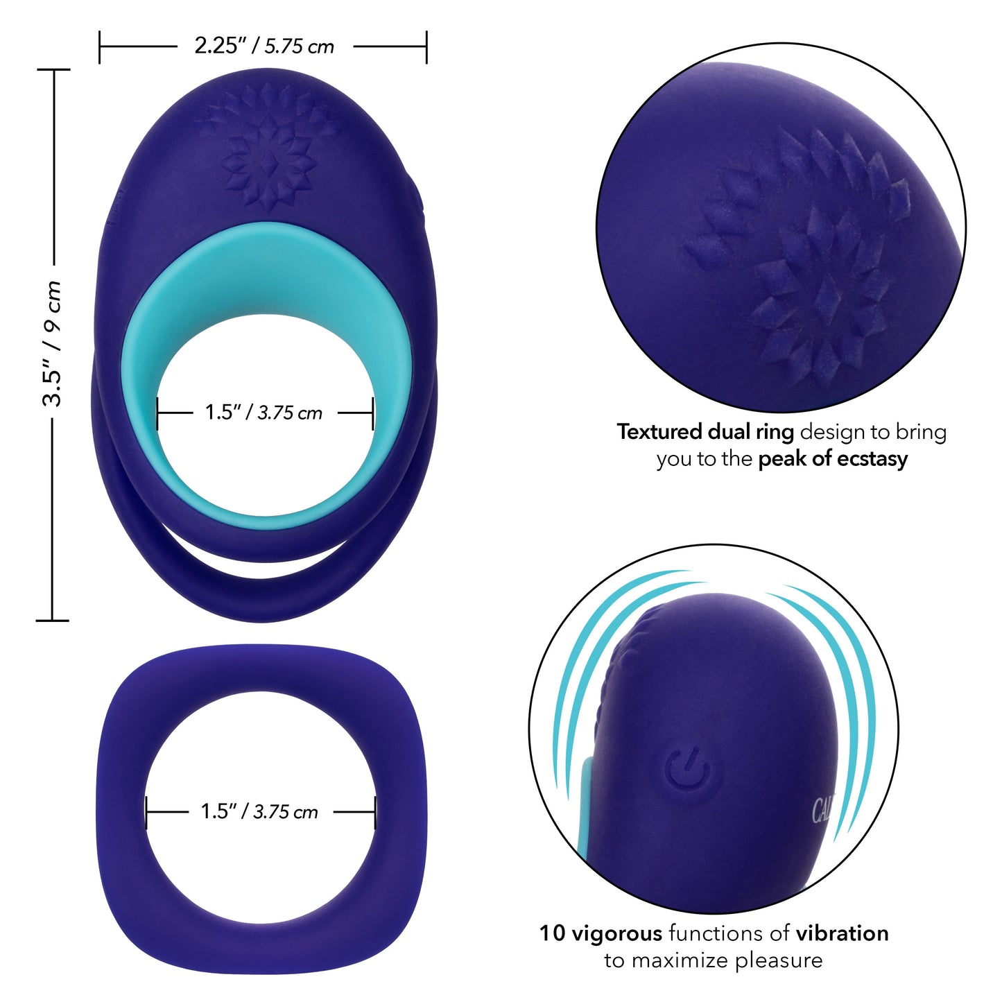 CalExotics Link Up Alpha Vibrating Couples' Enhancer Ring – Multi