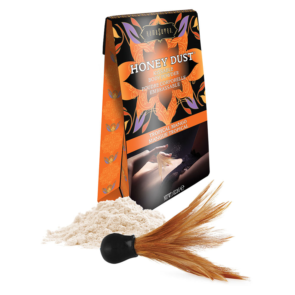 Kama Sutra Honey Dust Tropical Mango Body Powder – Kissable Moisture-Wicking Formula