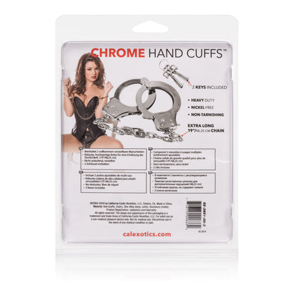 CalExotics Heavy Duty Nickel-Free Hand Cuffs with Safety Release – Silver