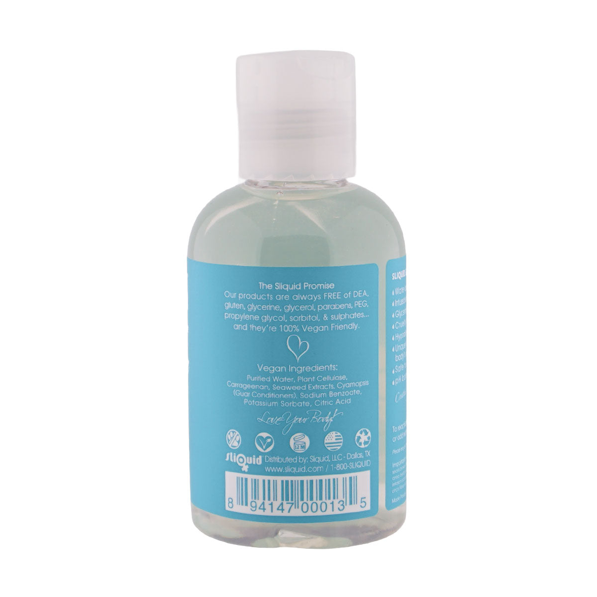 Sliquid Naturals Sea Water-Based Personal Lubricant 4.2 Fl Oz – Infused with Natural Seaweed Extracts
