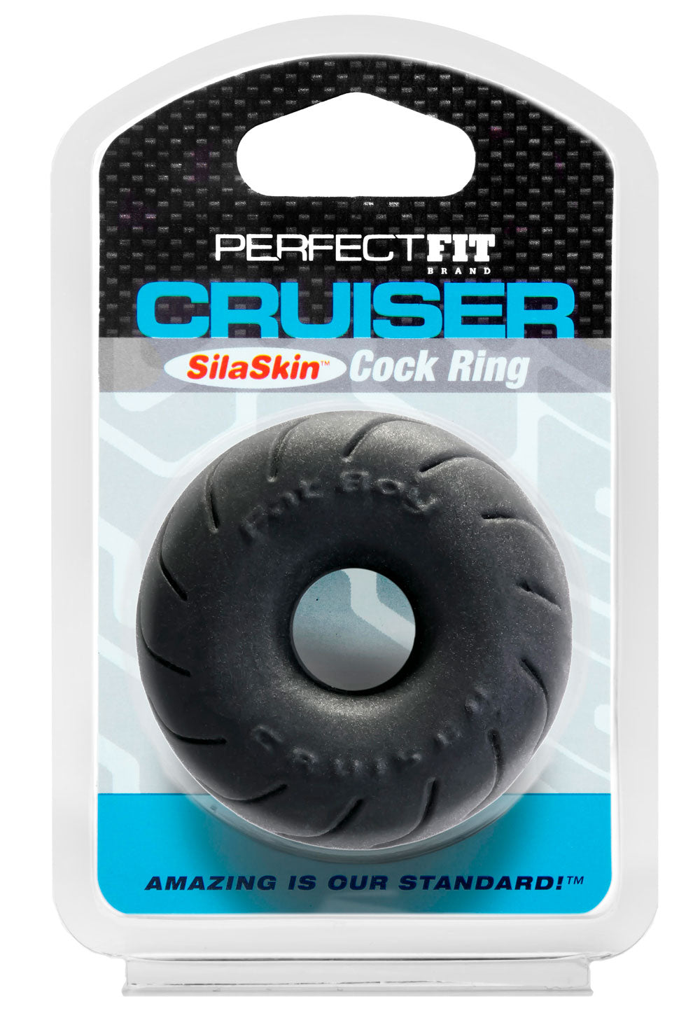 Perfect Fit Silaskin Cruiser Cock Ring – Black – Stretchy and Comfortable Design