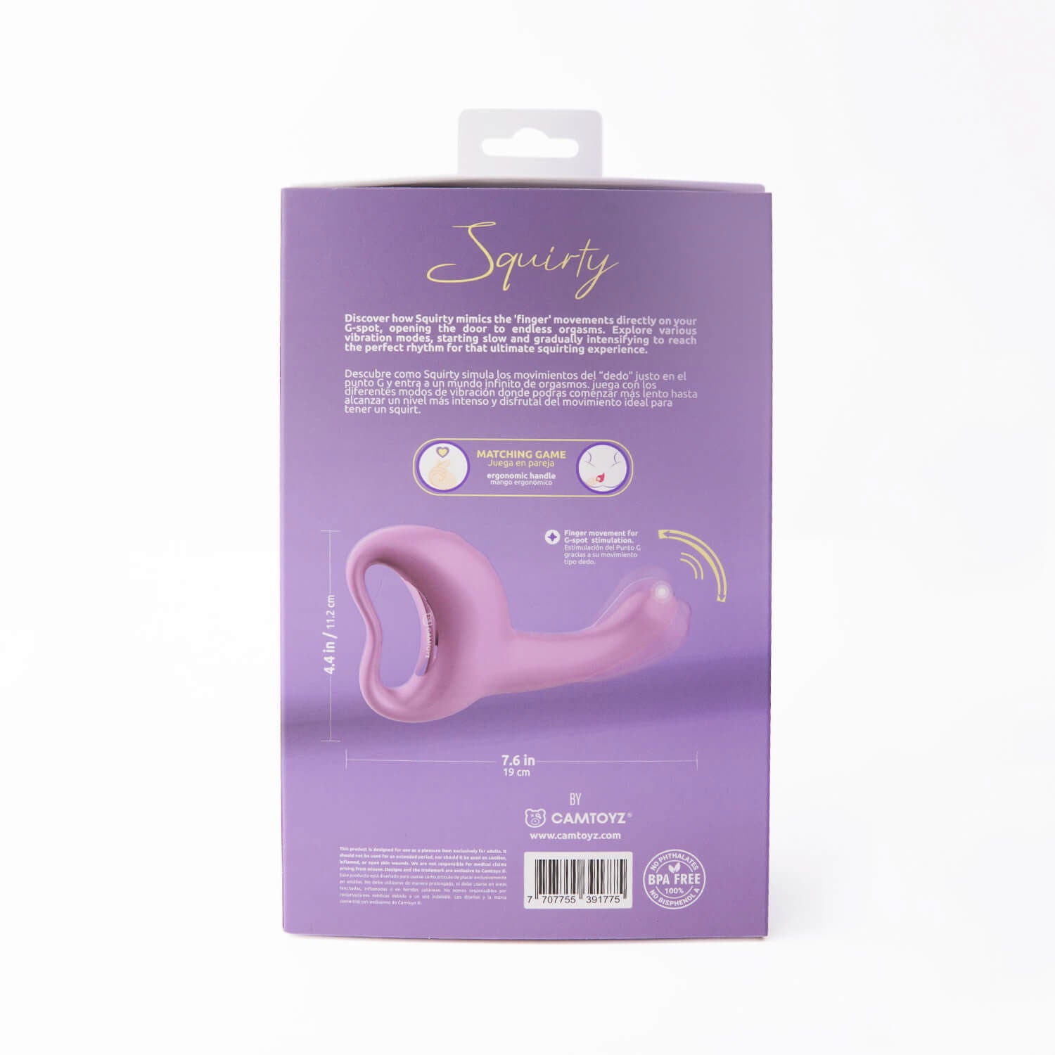 Camtoyz Squirty Finger Vibrator - Purple - G-Spot and P-Spot Stimulation