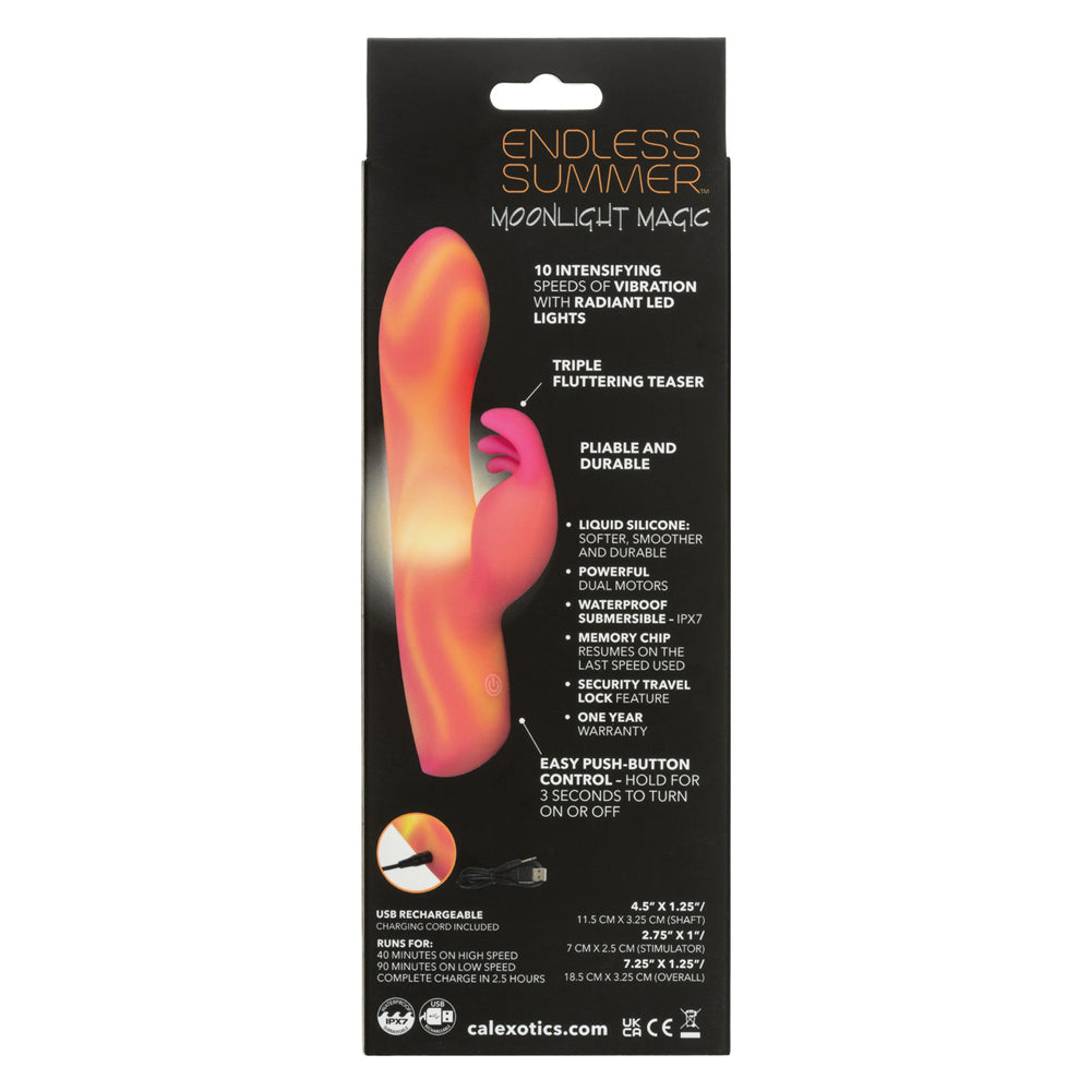 CalExotics Endless Summer Moonlight Magic Dual-Motor Rabbit Vibrator, Rechargeable, Orange
