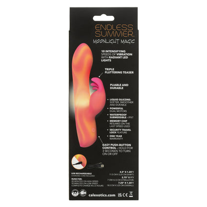 CalExotics Endless Summer Moonlight Magic Dual-Motor Rabbit Vibrator, Rechargeable, Orange