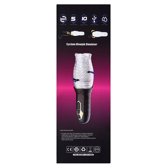 The Male Rose Gawk Gawk 3000 Vibrating Rotating Masturbator - Clear