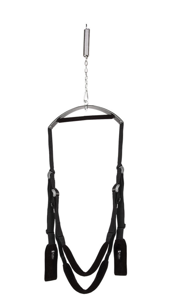 Lux Fetish Quality Love Sex Swing – Black – Adjustable Couples Accessory