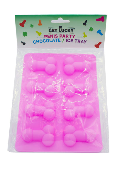 Viben Penis Party Chocolate/Ice Tray – Pink – 8-Piece Silicone Mold