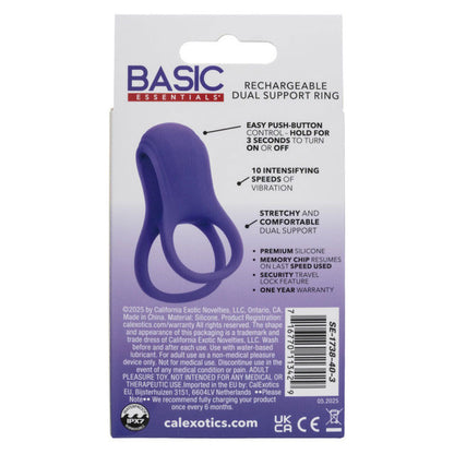 CalExotics Basic Essentials Rechargeable Dual Support Ring – Purple