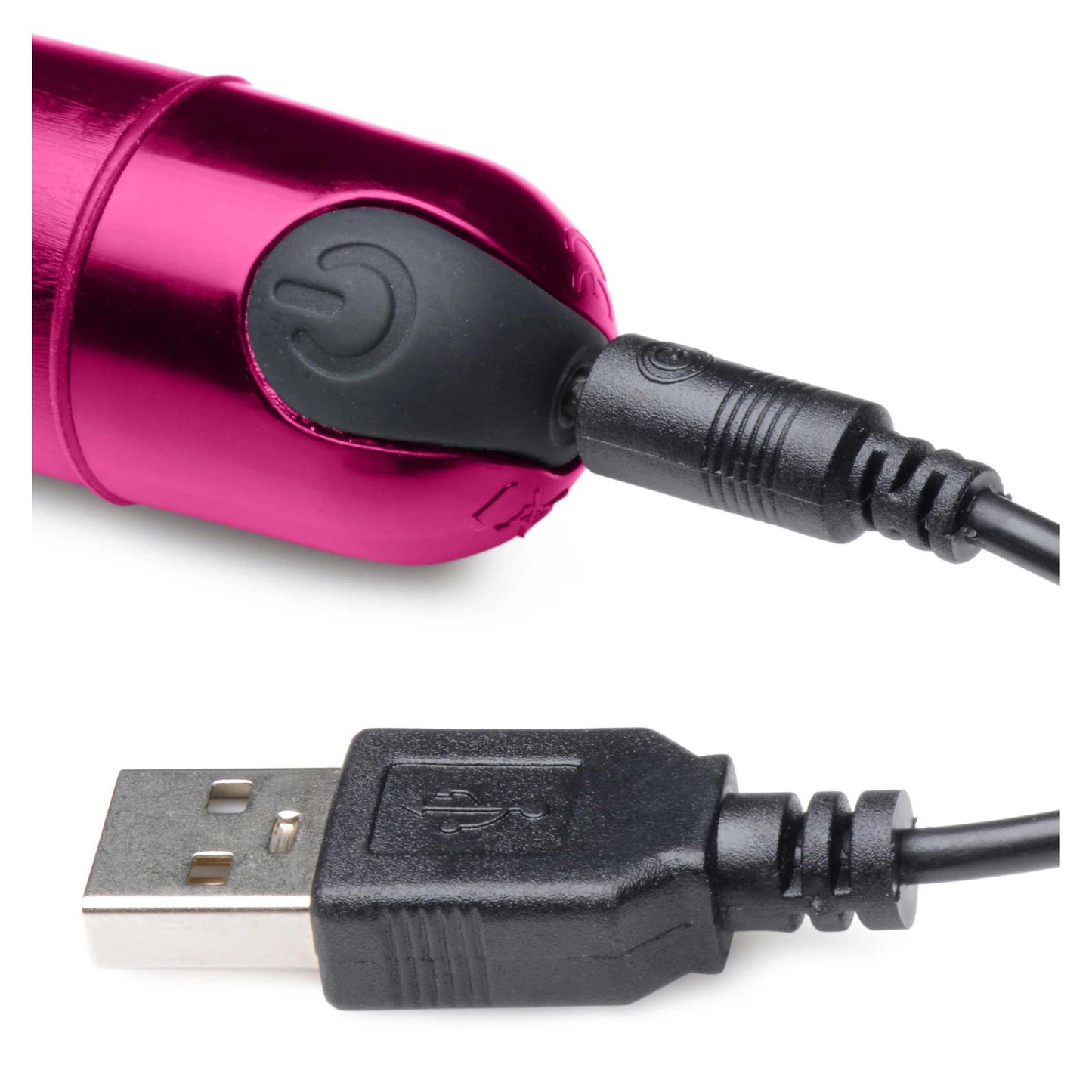 XR Brands 10x Slim Metallic Bullet - Pink - Waterproof Rechargeable Vibrator