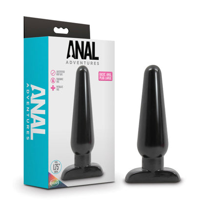 Anal Adventures Basic Anal Plug - Large - Tapered Design - Black
