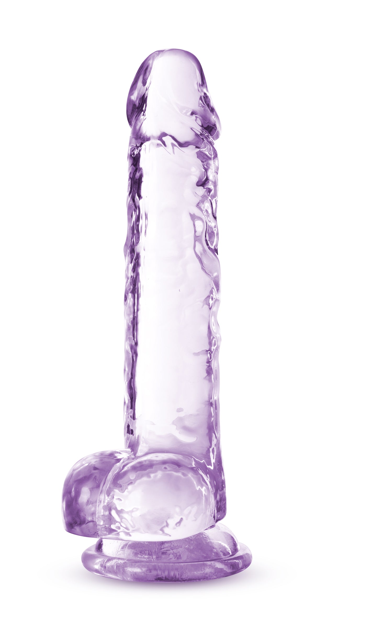 Blush Naturally Yours 7 Inch Crystalline Dildo - Purple - Life-Like Design with Suction Cup Base