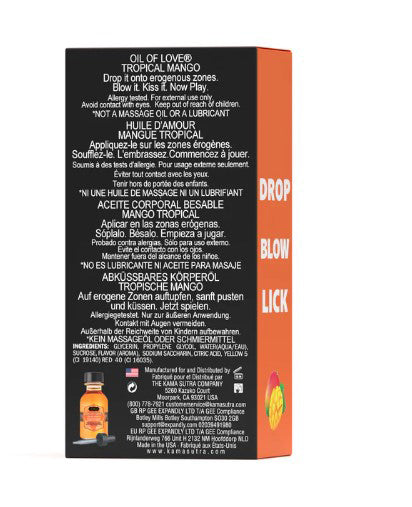 Kama Sutra Oil of Love - Tropical Mango - Foreplay Oil - 0.75 Fl. Oz.