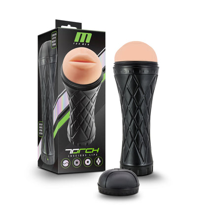 M for Men Torch Luscious Lips Stroker – Black/Beige