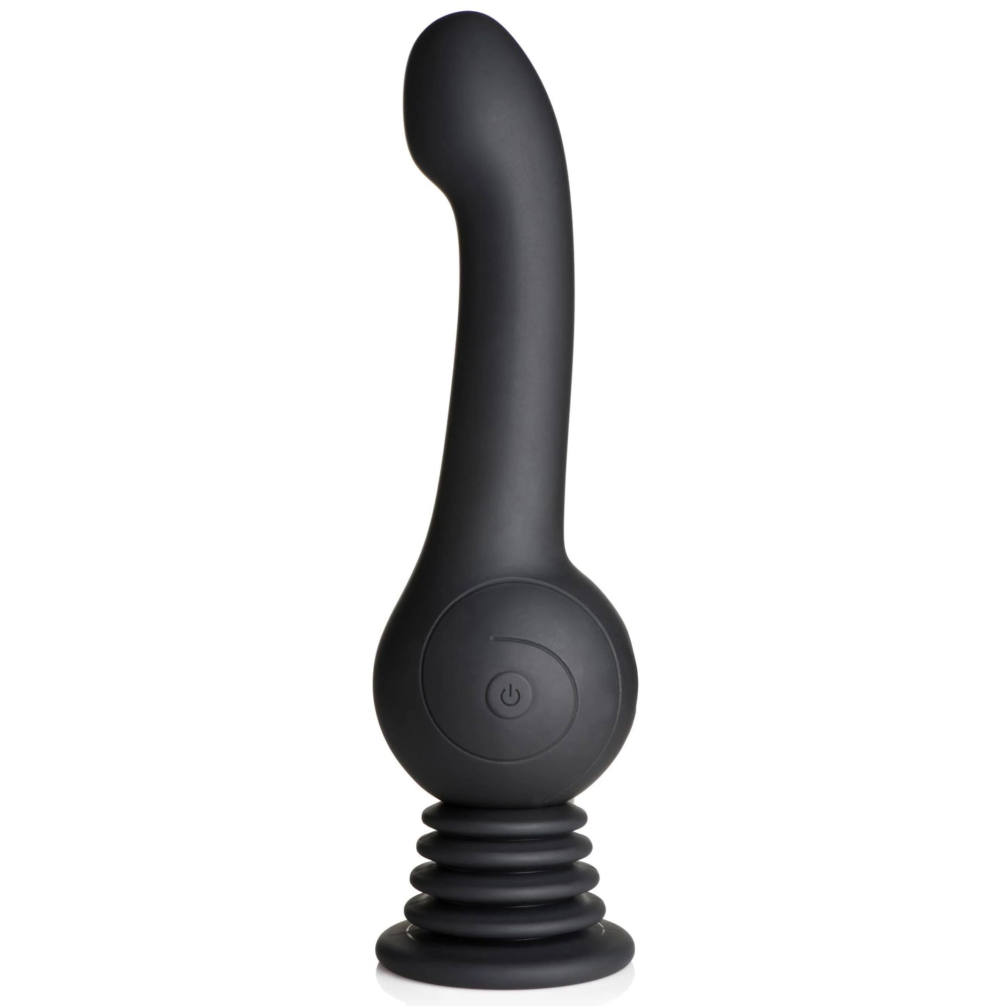 XR Brands Shaking Silicone Stimulator - Black - Rechargeable with Gyrating Action