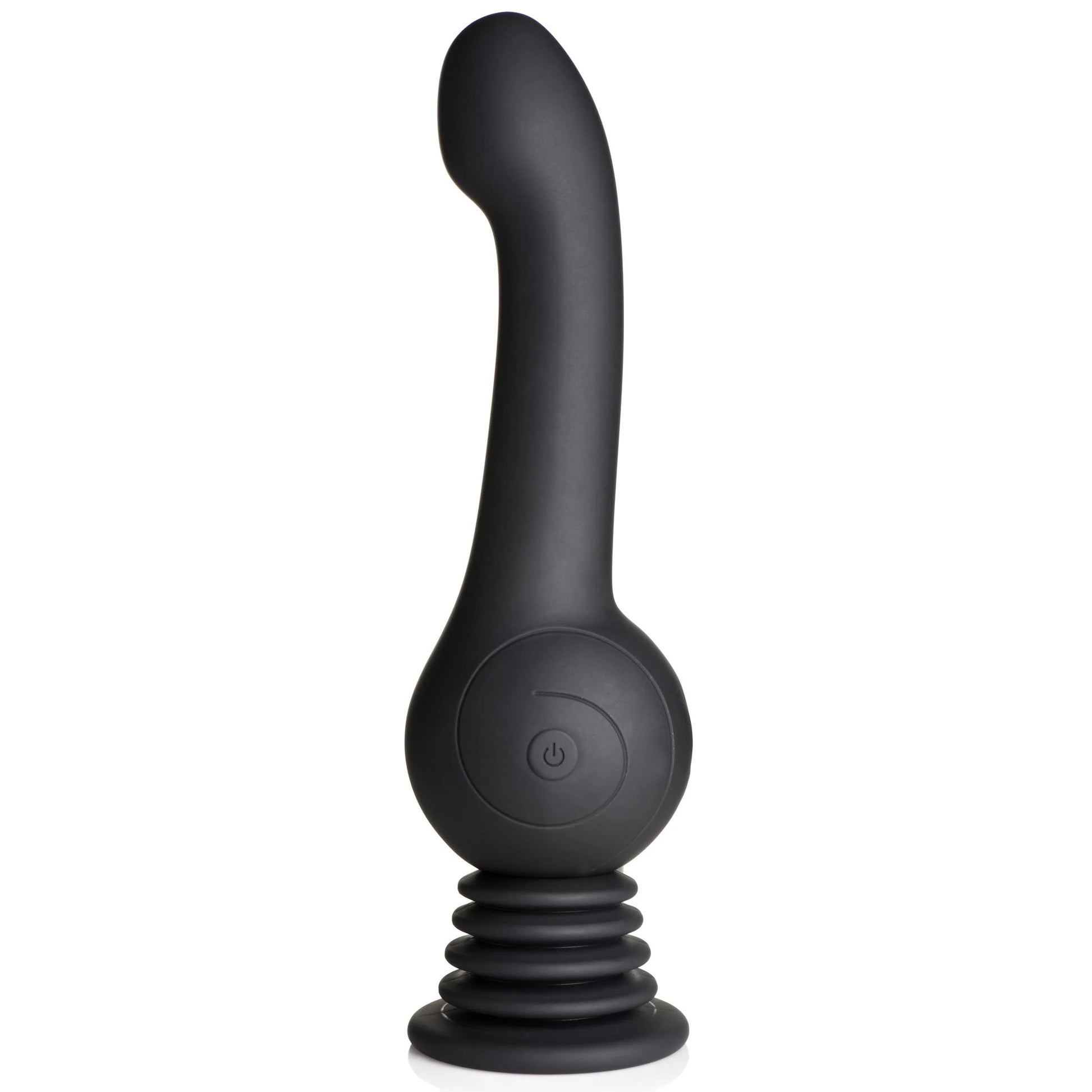 XR Brands Shaking Silicone Stimulator - Black - Rechargeable with Gyrating Action