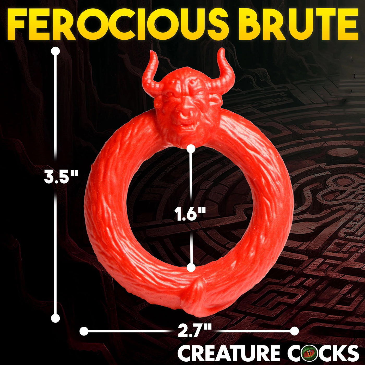 Beast Mode Silicone Cock Ring - Red - Phthalate Free