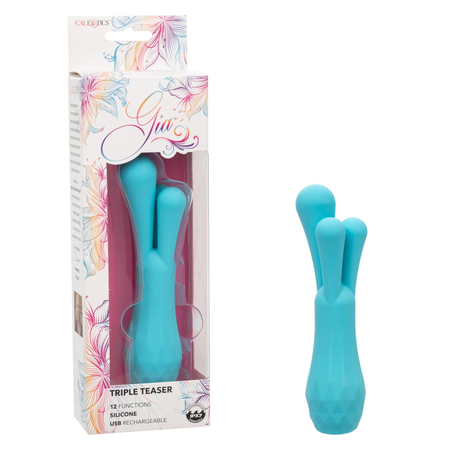 CalExotics Gia Triple Teaser Vibrator with 12 Functions – Blue