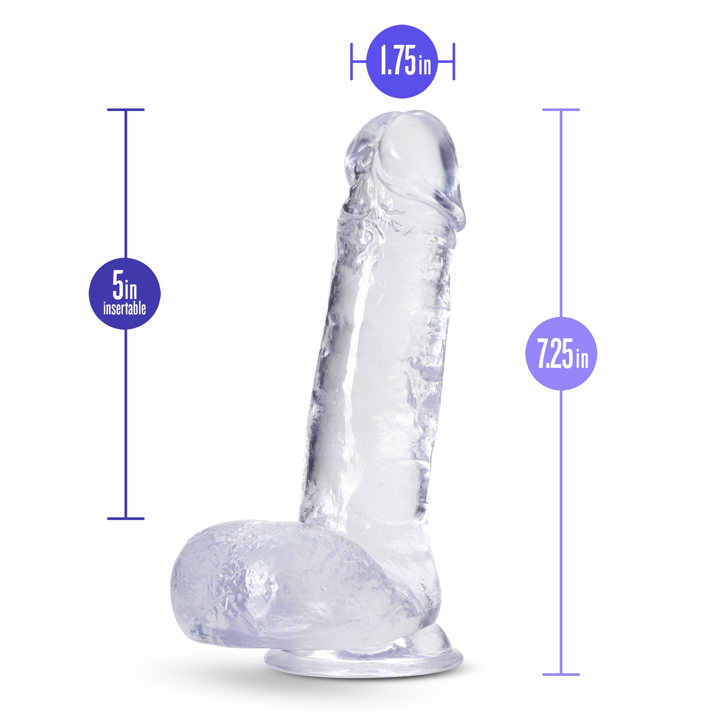 B Yours Plus Rock N Roll Clear Dildo with Suction Cup Base
