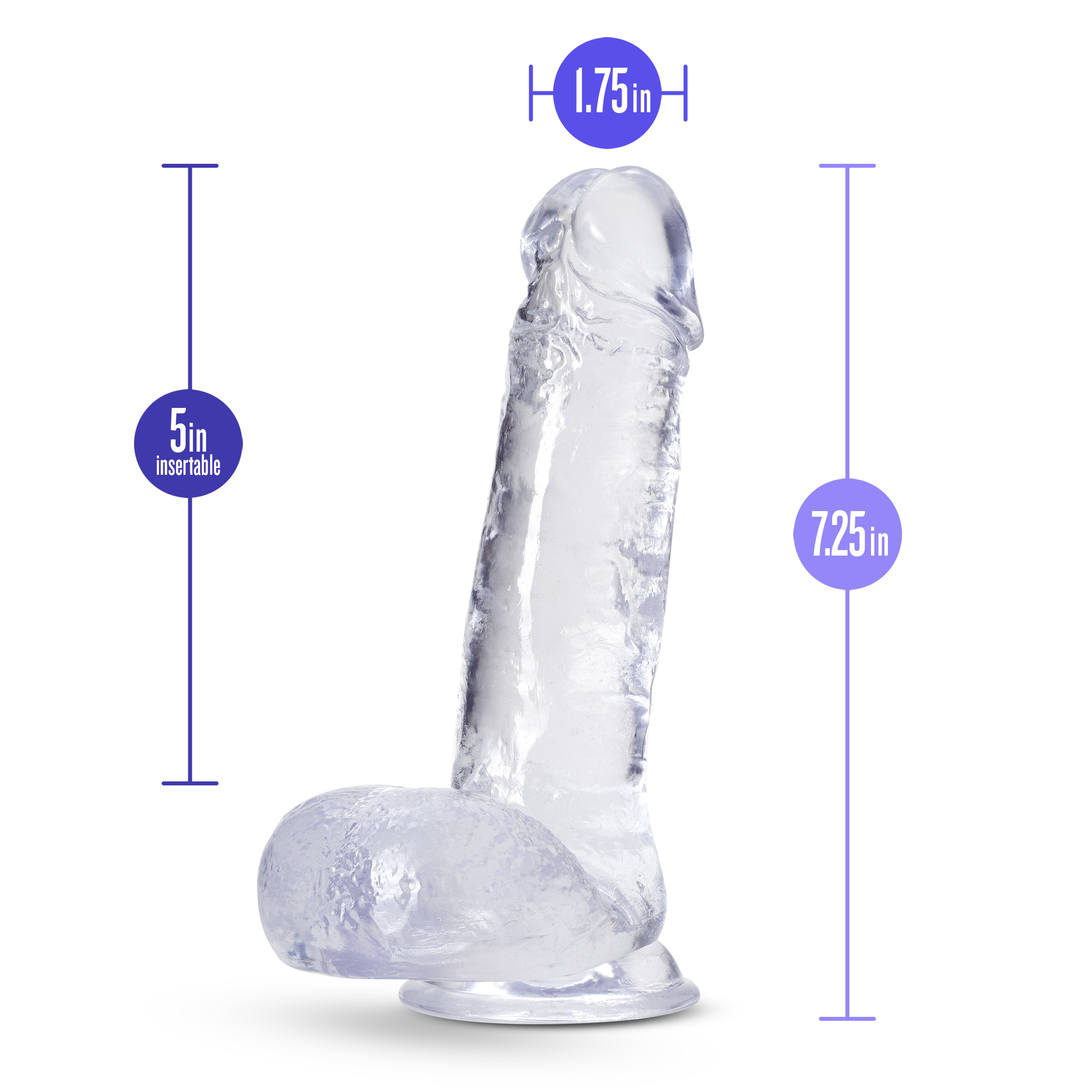 B Yours Plus Rock N Roll Clear Dildo with Suction Cup Base