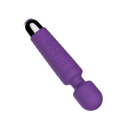 Viben Mini Halo Amethyst Wand Massager – Purple, Rechargeable with 20 Vibration Patterns