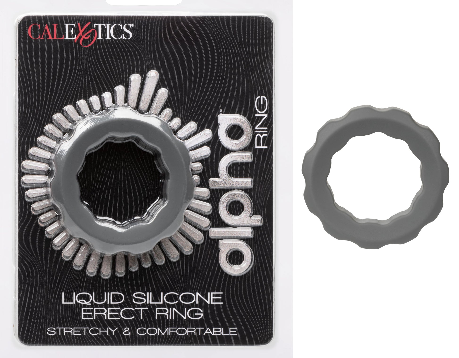CalExotics Alpha Liquid Silicone Erect Ring - Gray - Ultra-Stretchy Enhancer