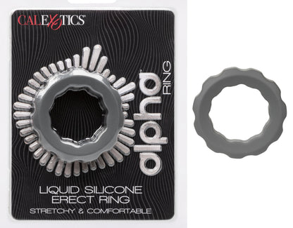 CalExotics Alpha Liquid Silicone Erect Ring - Gray - Ultra-Stretchy Enhancer