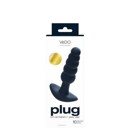 VeDO Plug Rechargeable Anal Vibe - 10 Vibration Modes - Black