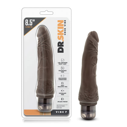 Blush Dr. Skin Vibe 7 Vibrator – Brown – Realistic Design with Multi-Speed Vibrations