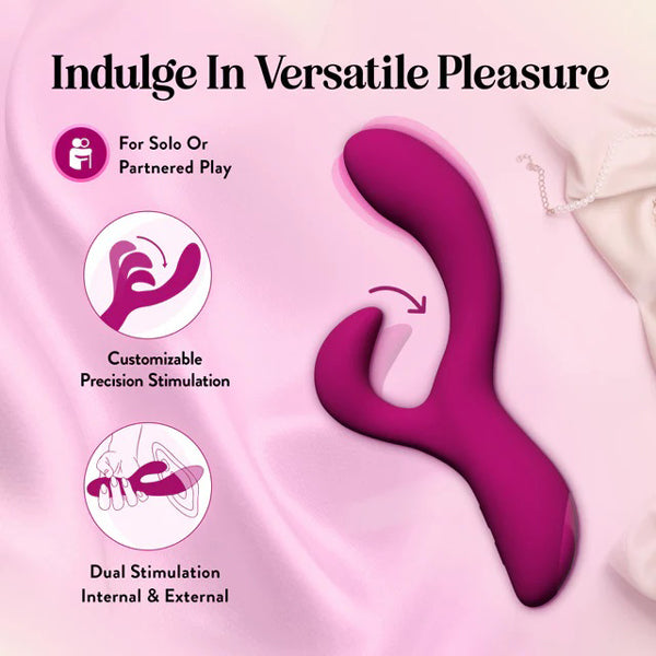 Blush Quinn Rabbit Vibrator with 10 Vibration Modes - Burgundy