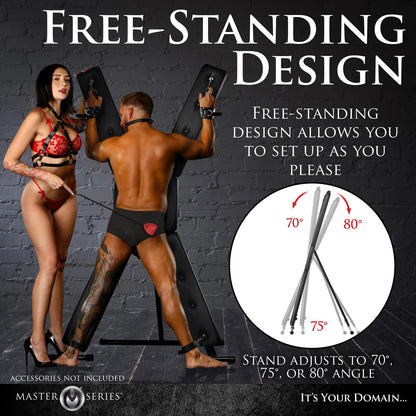 XR Brands St. Andrew's Cross Deluxe - Free Standing BDSM Equipment - Black