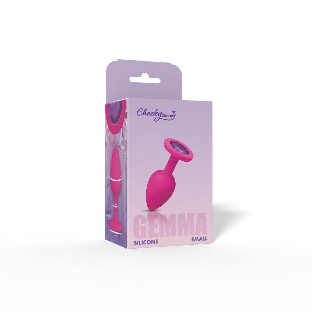 Cheeky Charms Gemma Purple Gem Pink Silicone Anal Plug – Small