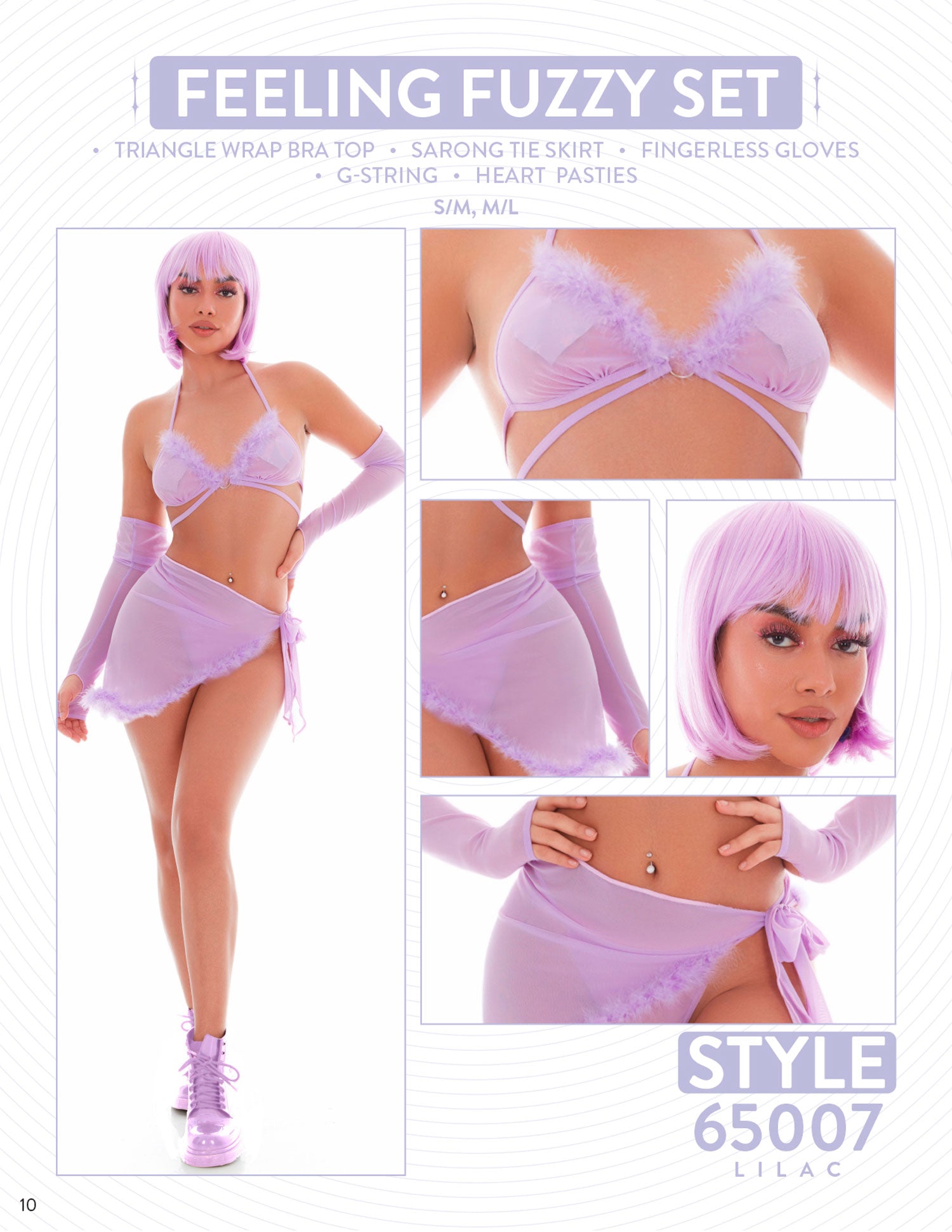 KandiHouse Feeling Fuzzy 5pc Set – Small/Medium – Lilac